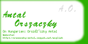 antal orszaczky business card